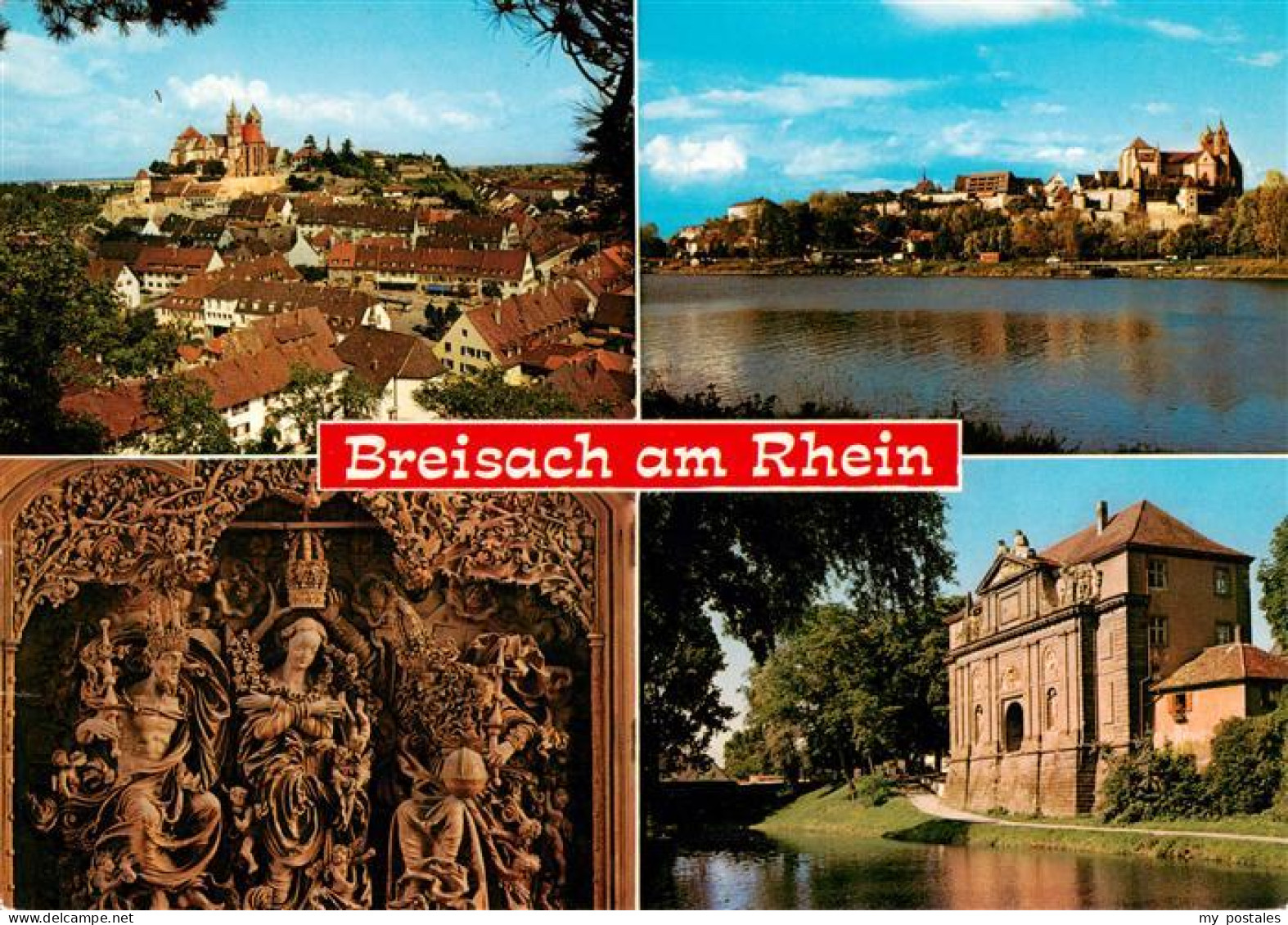 73930002 Breisach_Rhein Panorama Stephansmuenster Altarfresken Rheinpartie Rhein - Breisach