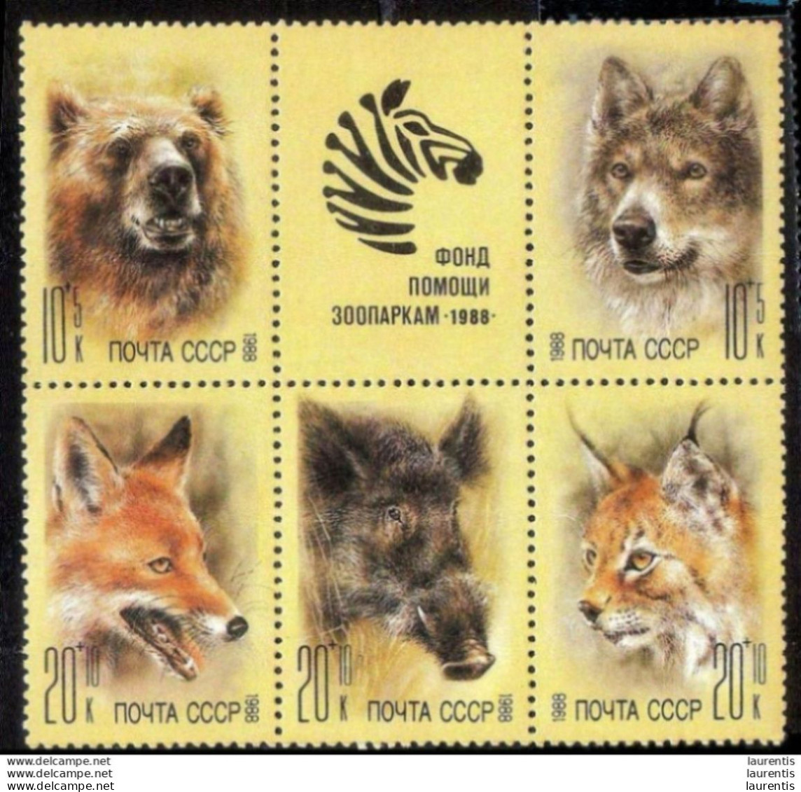 2590  Bears - Wolves - Foxes - Felins - Russia Yv 6970-74 - MNH - 1,50 (3) - Bären