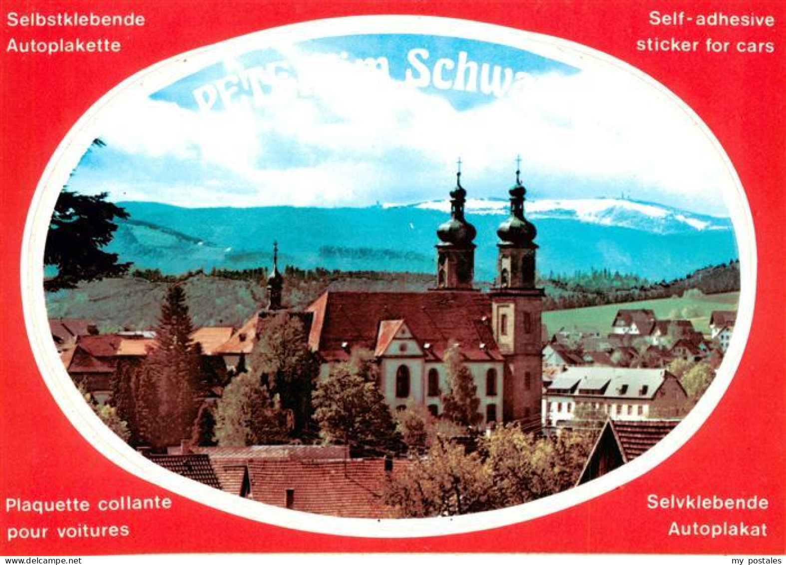 73929939 St_Peter_Schwarzwald Seminar Und Pfarrkirche Selbstklebende Autoplakett - St. Peter