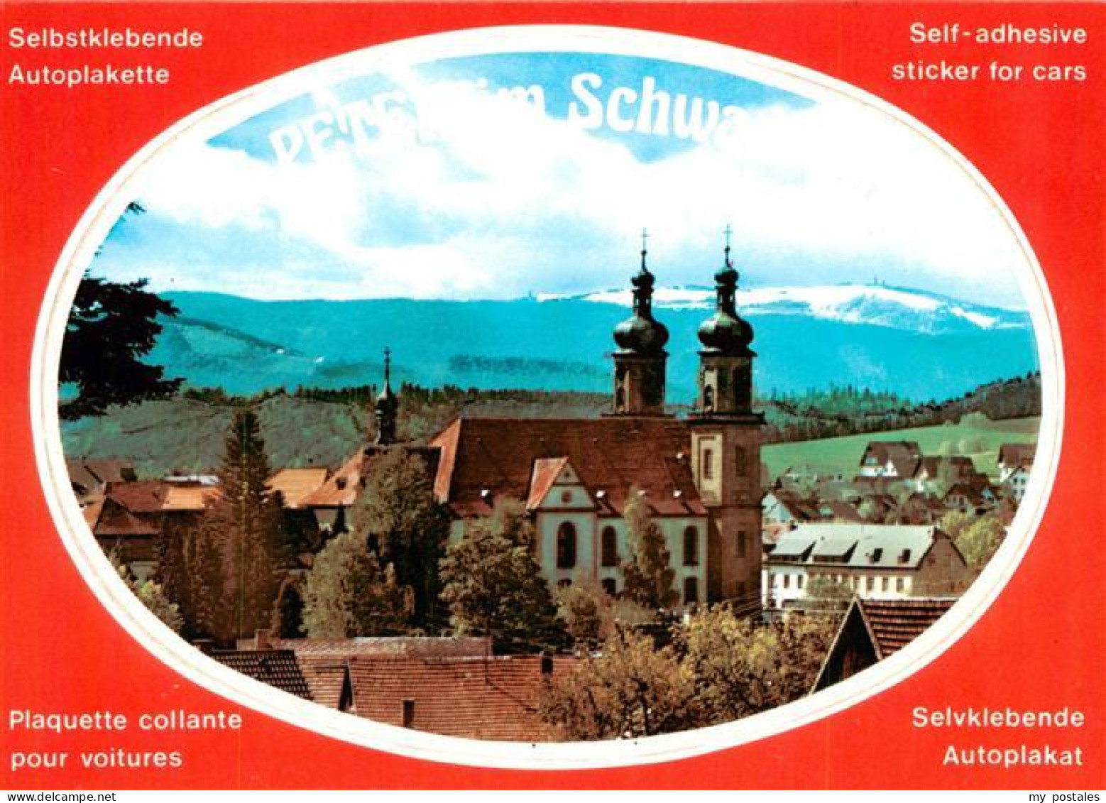73929938 St_Peter_Schwarzwald Seminar Und Pfarrkirche Selbstklebende Autoplakett - St. Peter