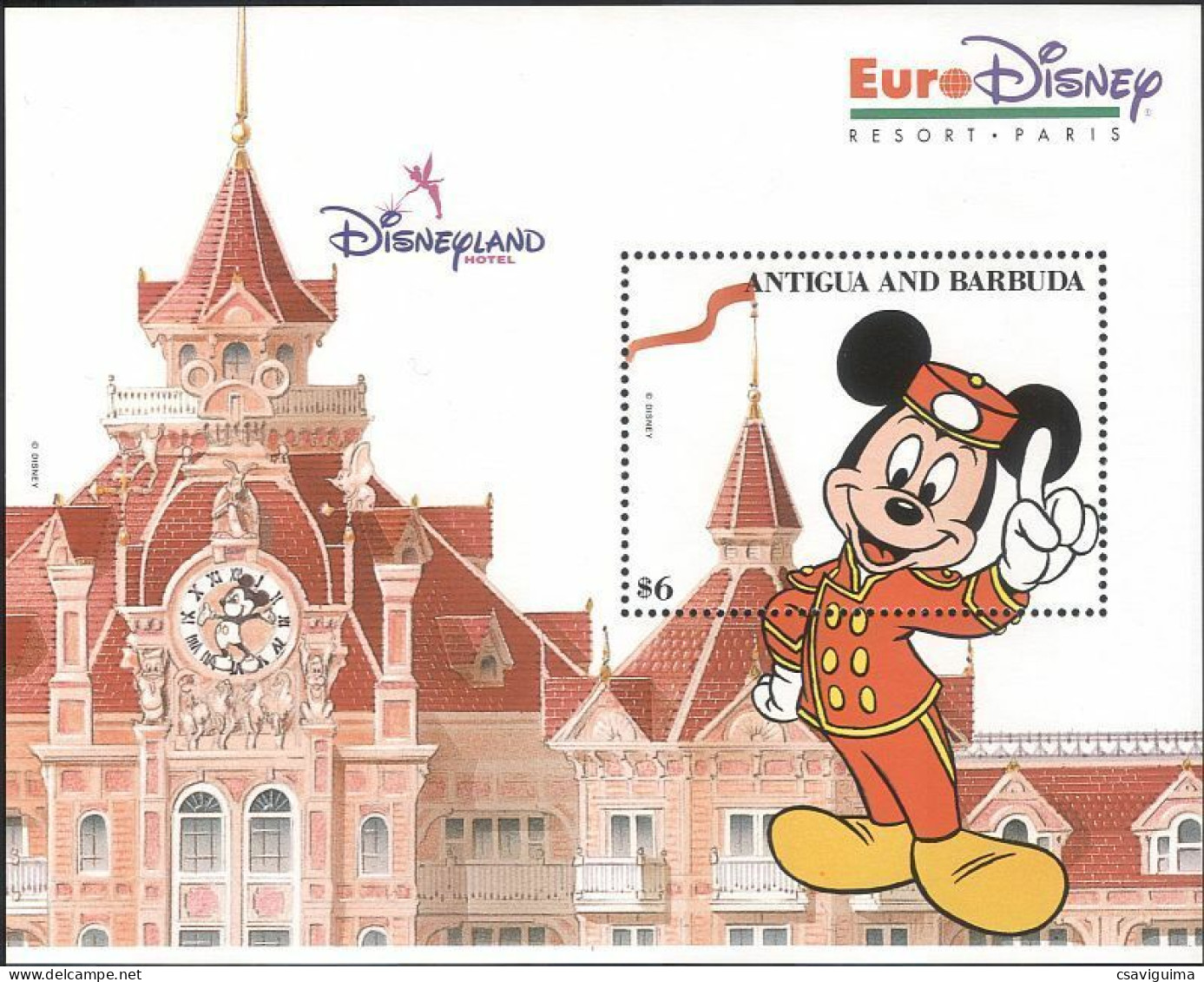 Antigua & Barbuda - 1993 - Disney: Eurodisney - Yv Bf 249 - Disney