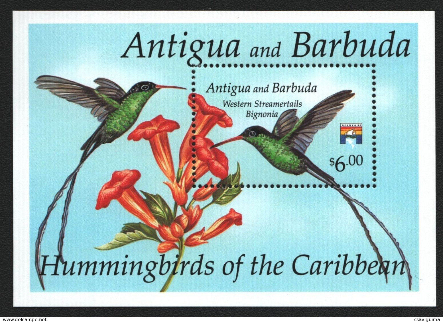 Antigua & Barbuda - 1992 - Hummingbirds Of The Caribbean - Yv Bf 236 - Colibríes
