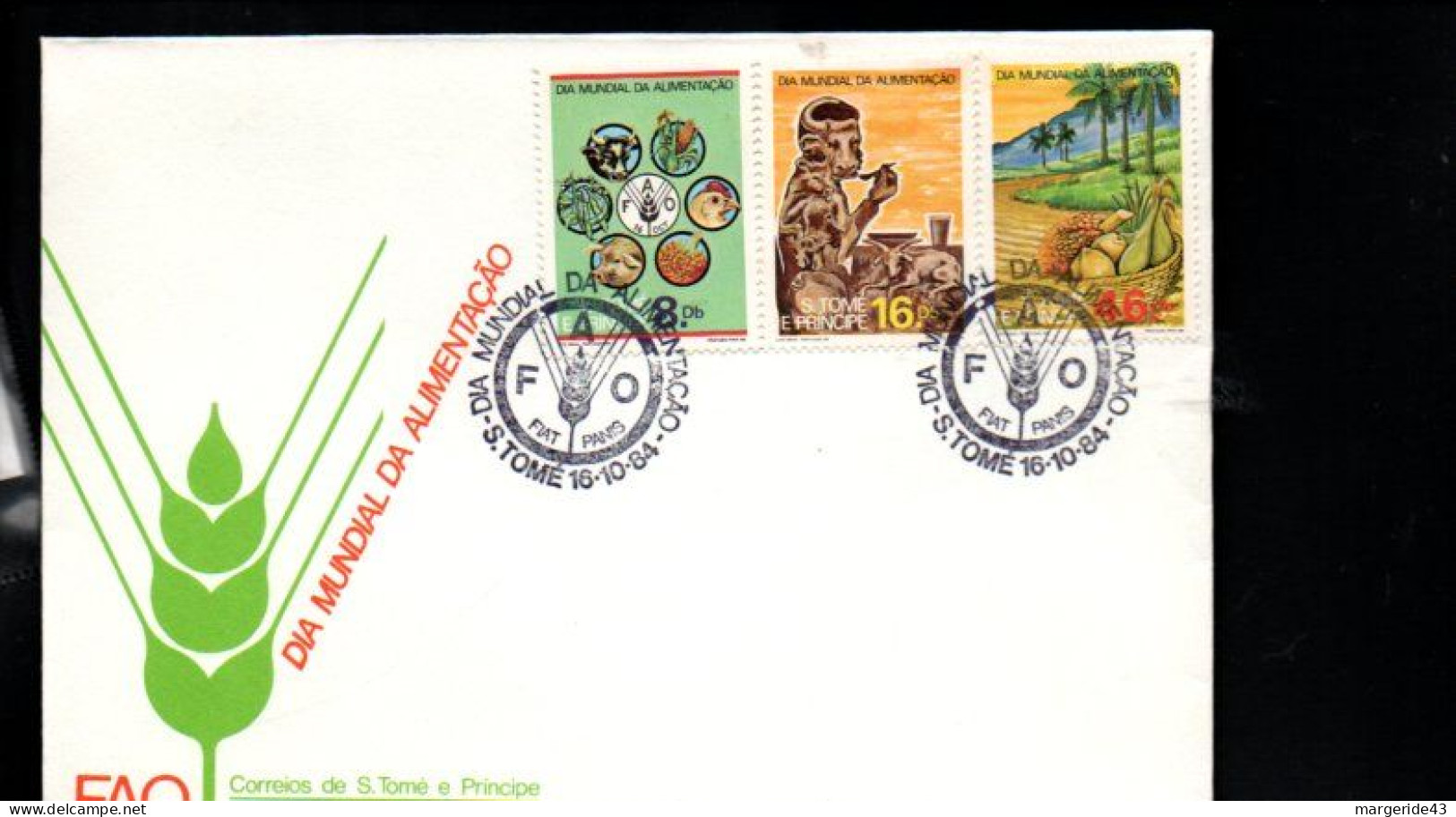 SAO TOME FDC 1984 JOURNEE MONDIALE ALIMENTATION - Sao Tome En Principe