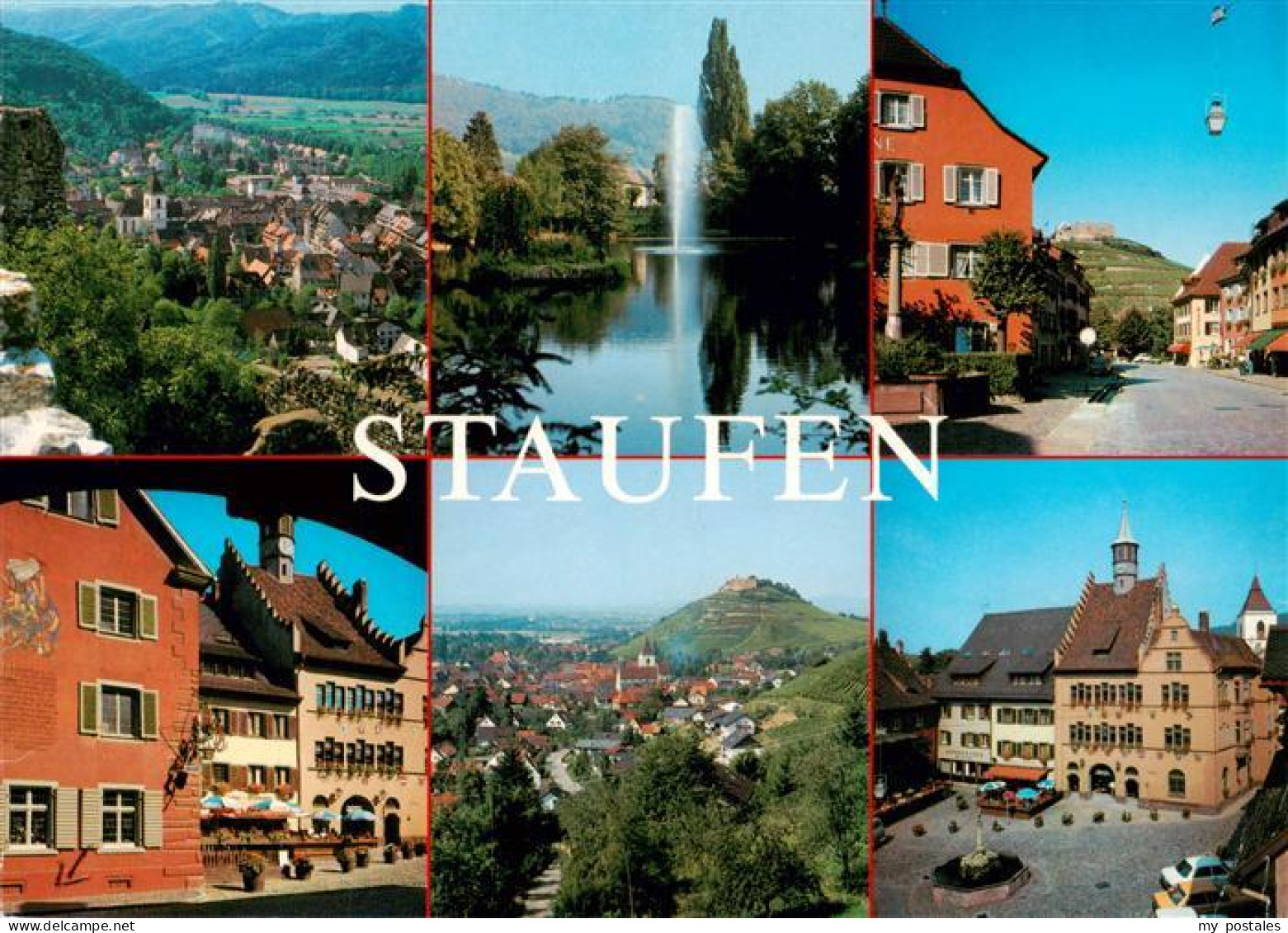 73929853 Staufen__Breisgau Panorama Stadtsee Strasse Gasthaus Burgruine Rathaus  - Autres & Non Classés