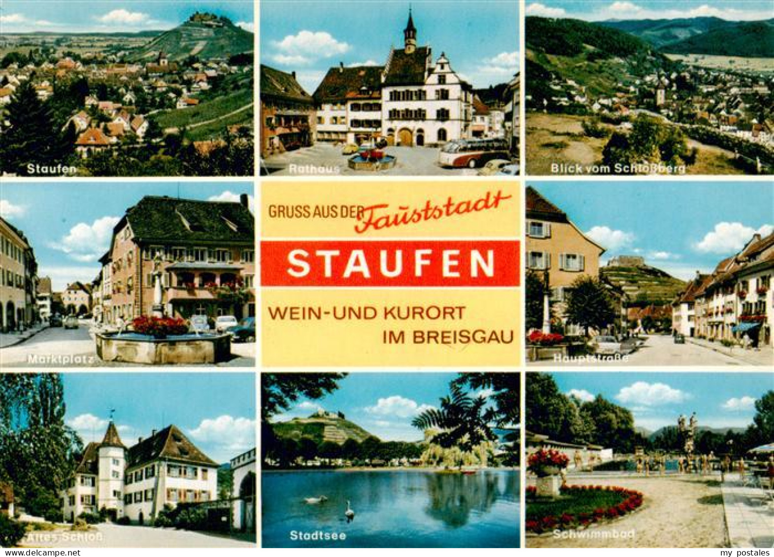 73929845 Staufen__Breisgau Burgruine Marktplatz Altes Schloss Rathaus Stadtsee S - Autres & Non Classés