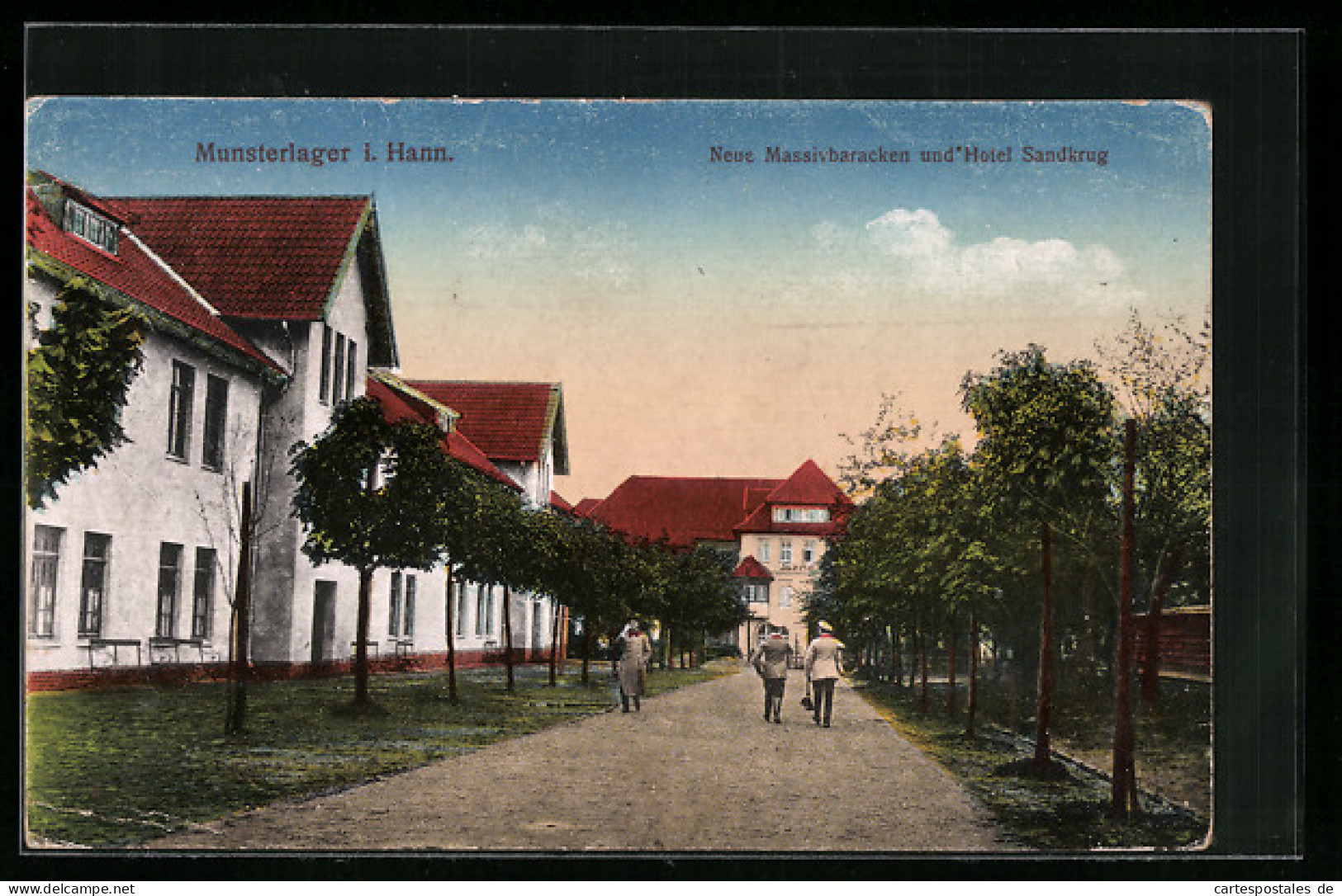 AK Munsterlager I. Hann., Neue Massivbaracken Und Hotel Sandkrug  - Munster