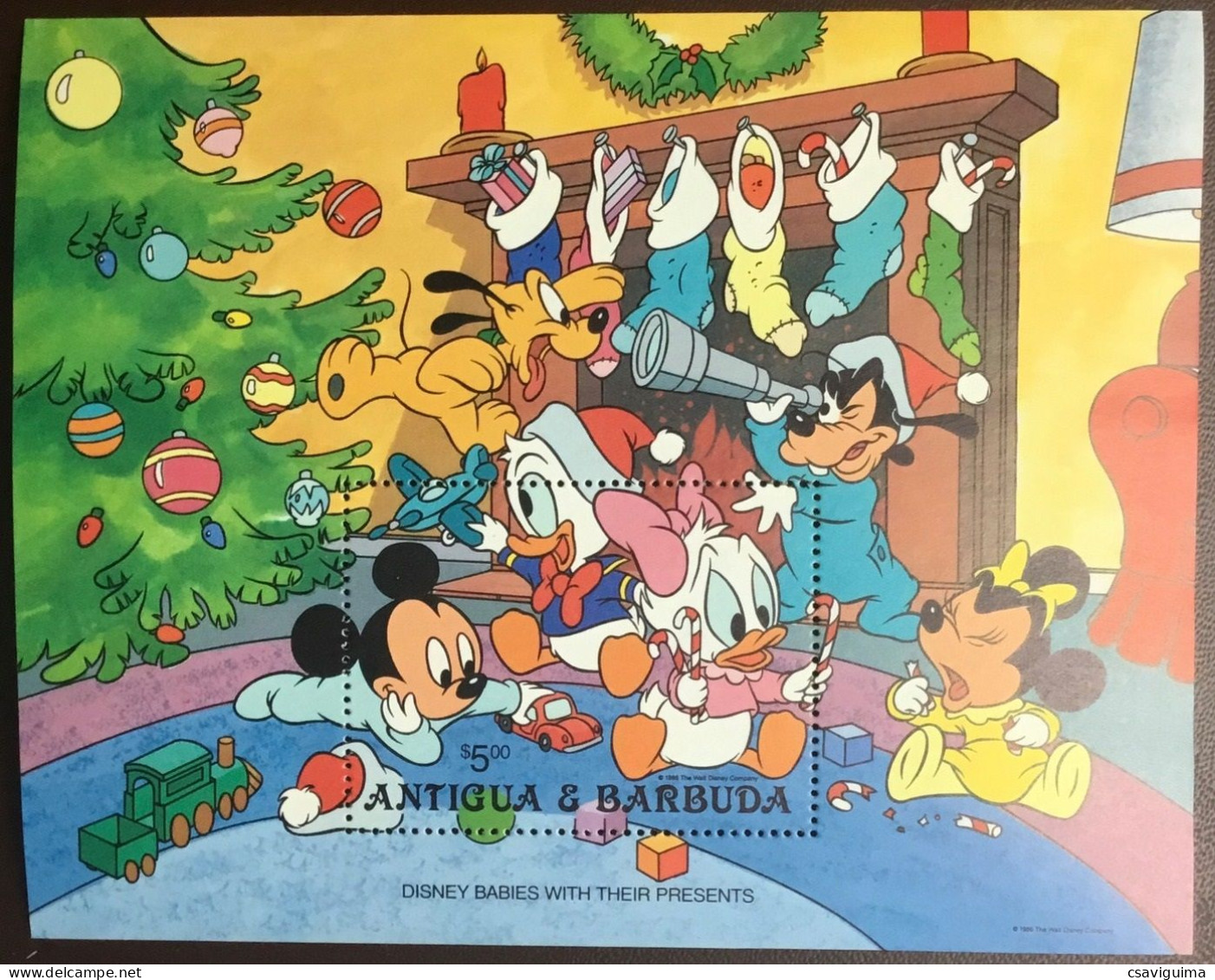 Antigua & Barbuda - 1986 - Disney:  Disney Babies With Their Presents - Yv Bf 121 - Disney