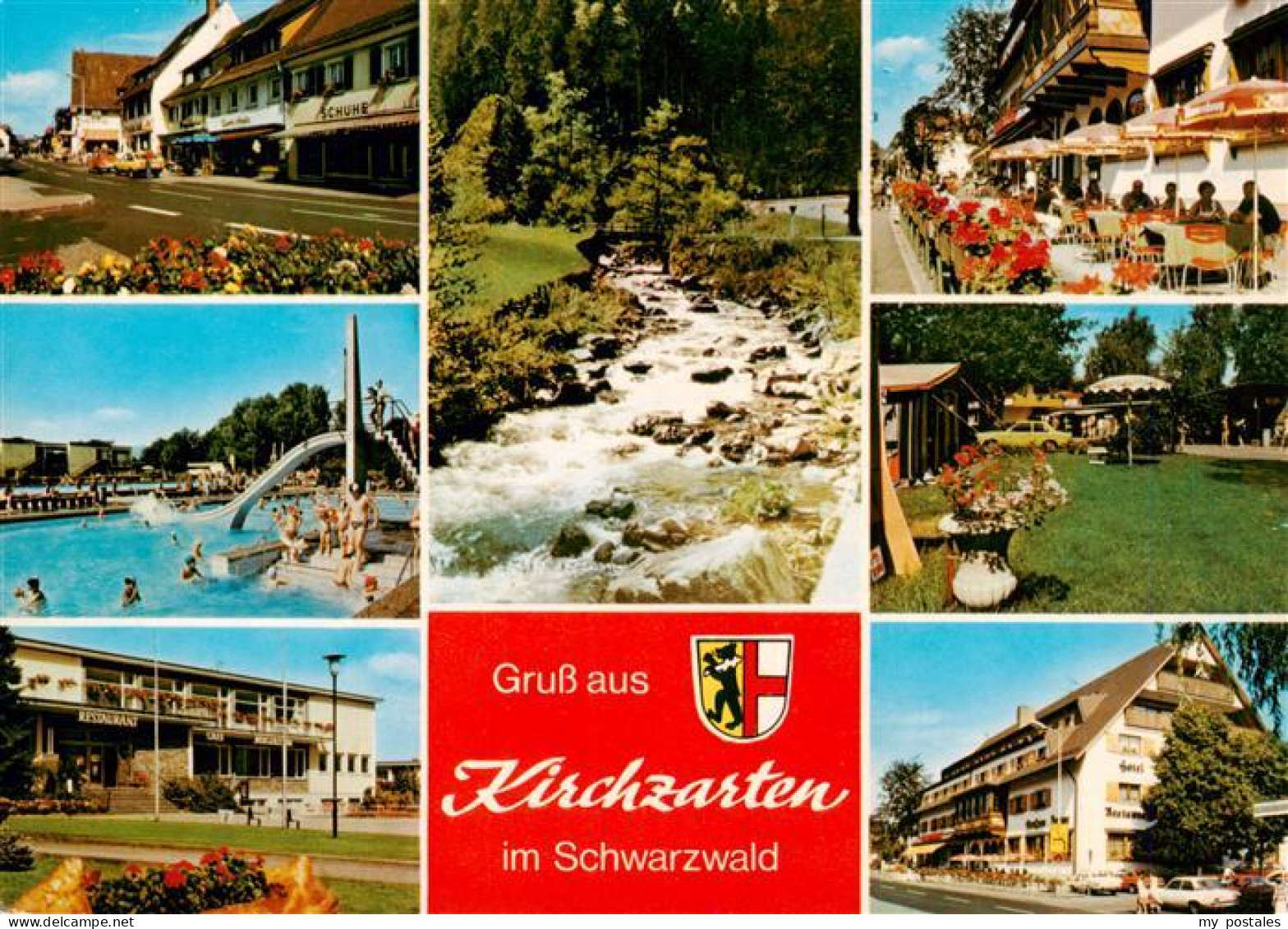 73929623 Kirchzarten Ortspartien Schwimmbad Kurhaus Bachlauf Park - Kirchzarten