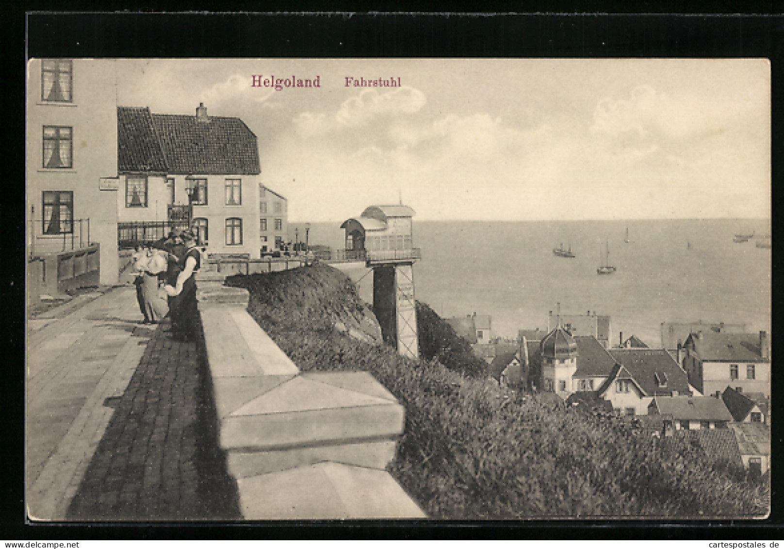 AK Helgoland, Fahrstuhl Am Wasser  - Helgoland