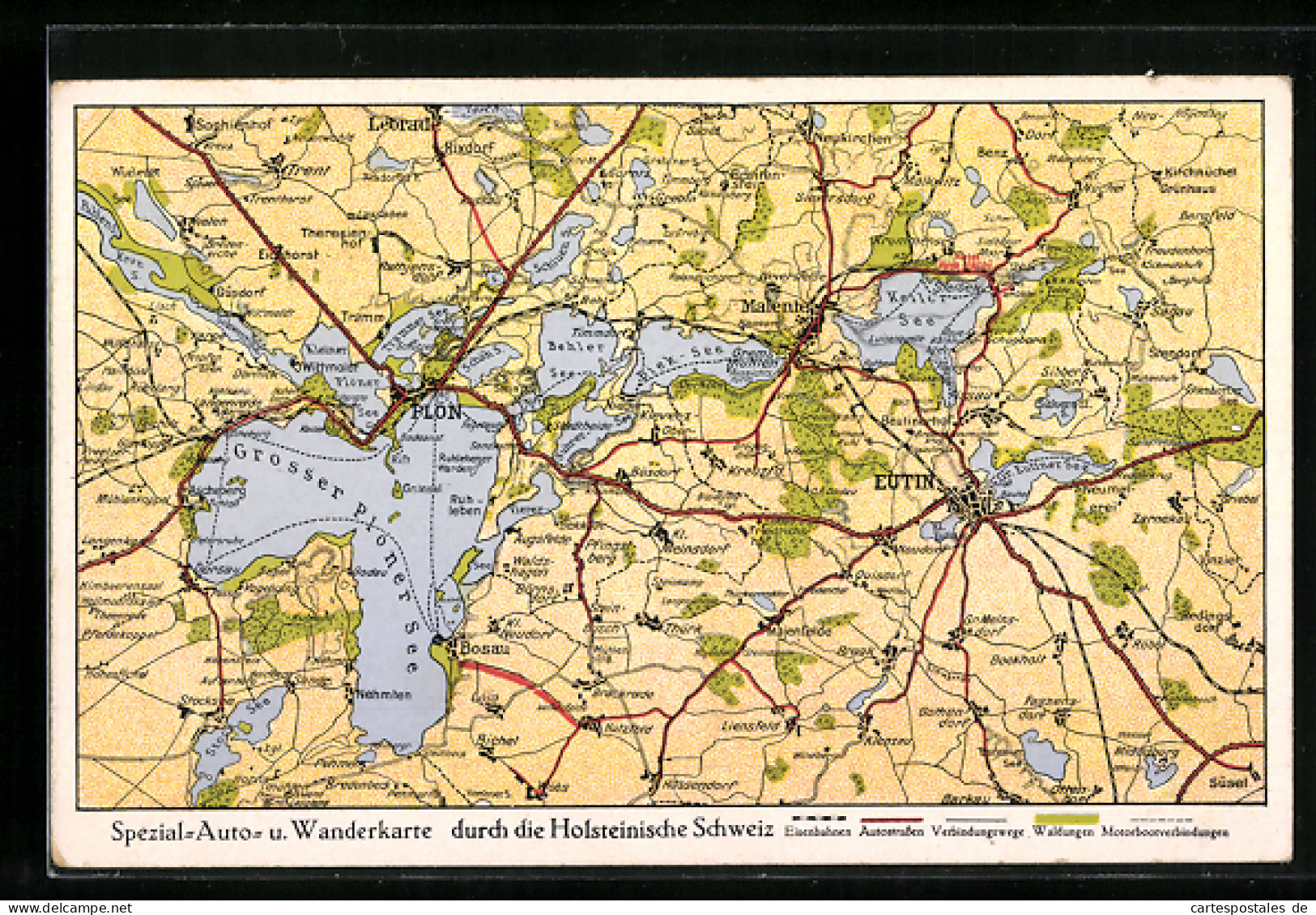 AK Bosau, Karte Der Holstein. Schweiz  - Cartes Géographiques