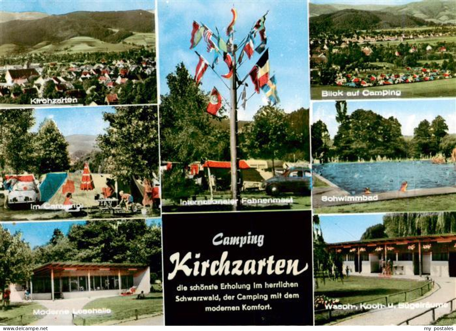 73929602 Kirchzarten Panorama Campingplatz Internationaler Fahnenmast Lesehalle  - Kirchzarten