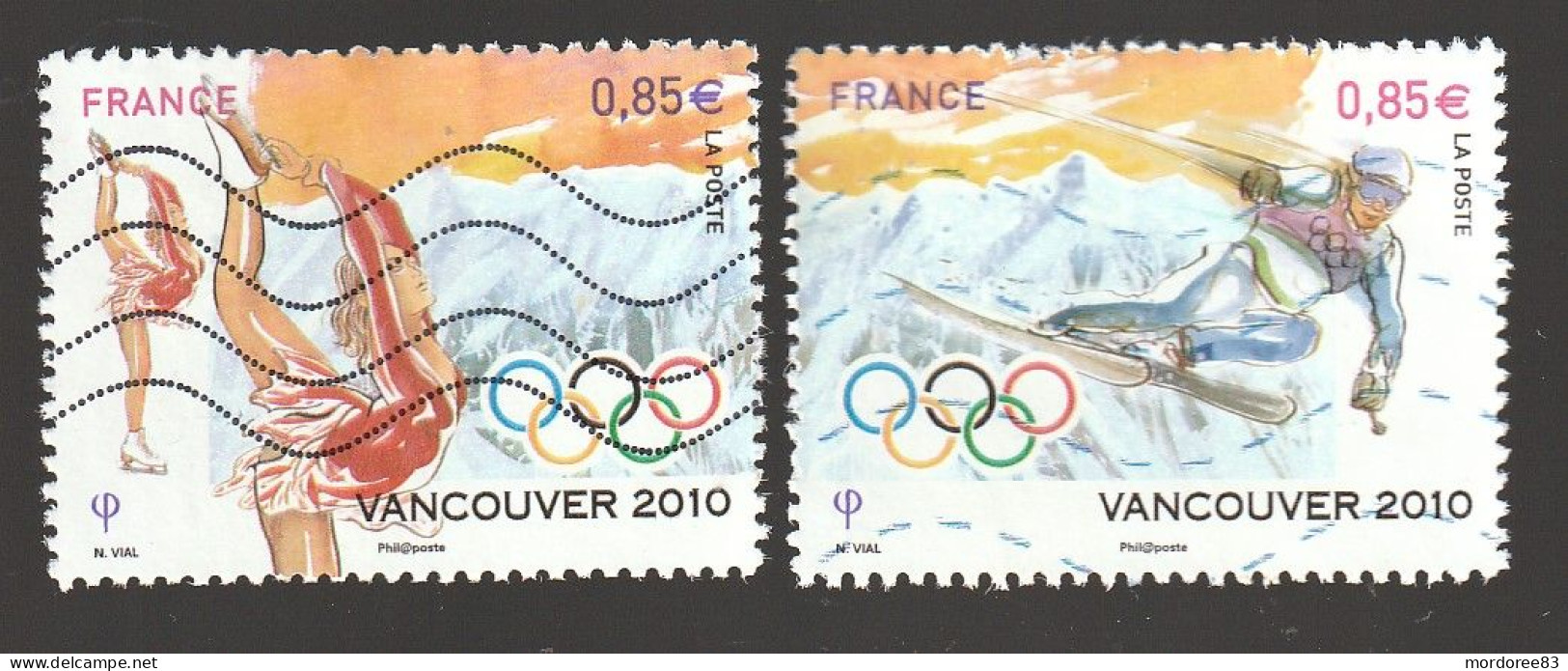 FRANCE 2010 VANCOUVER PATINAGE YT 4436 + 4437 OBLITERE - Oblitérés