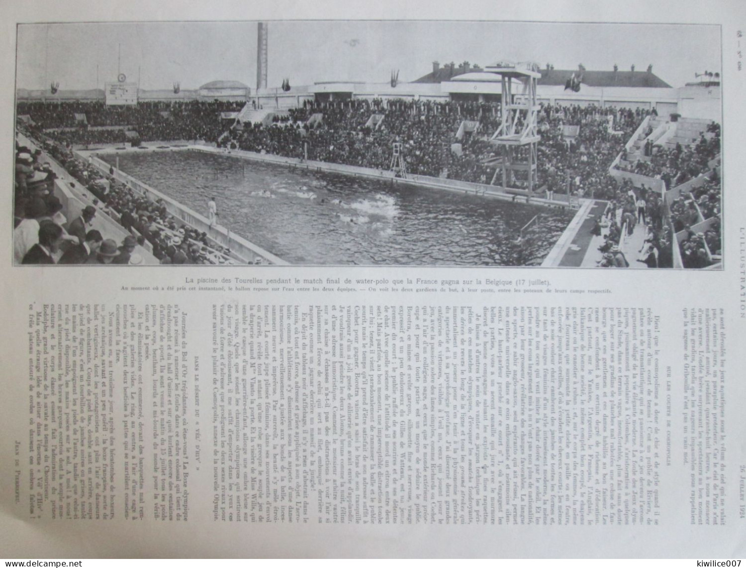 1924 JEUX OLYMPIQUES WATER POLO  PARIS   Piscine Des Tourelles Jo La Piscine Georges-Vallerey 75020 PARIS - Unclassified
