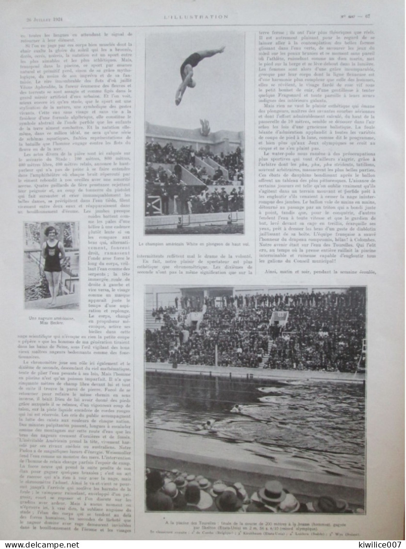 1924 JEUX OLYMPIQUES WATER POLO  PARIS   Piscine Des Tourelles Jo La Piscine Georges-Vallerey 75020 PARIS - Non Classificati
