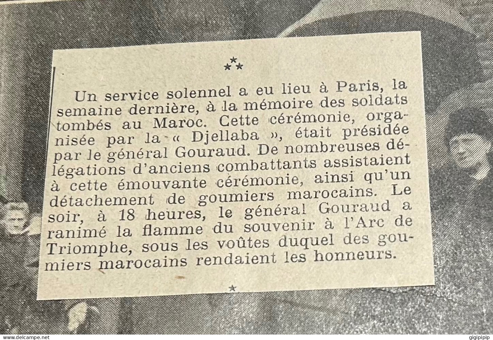 1930 GHI15 MEMBRES DE LA DJELLABA AU TOMBEAU DU SOLDAT INCONNU - Colecciones