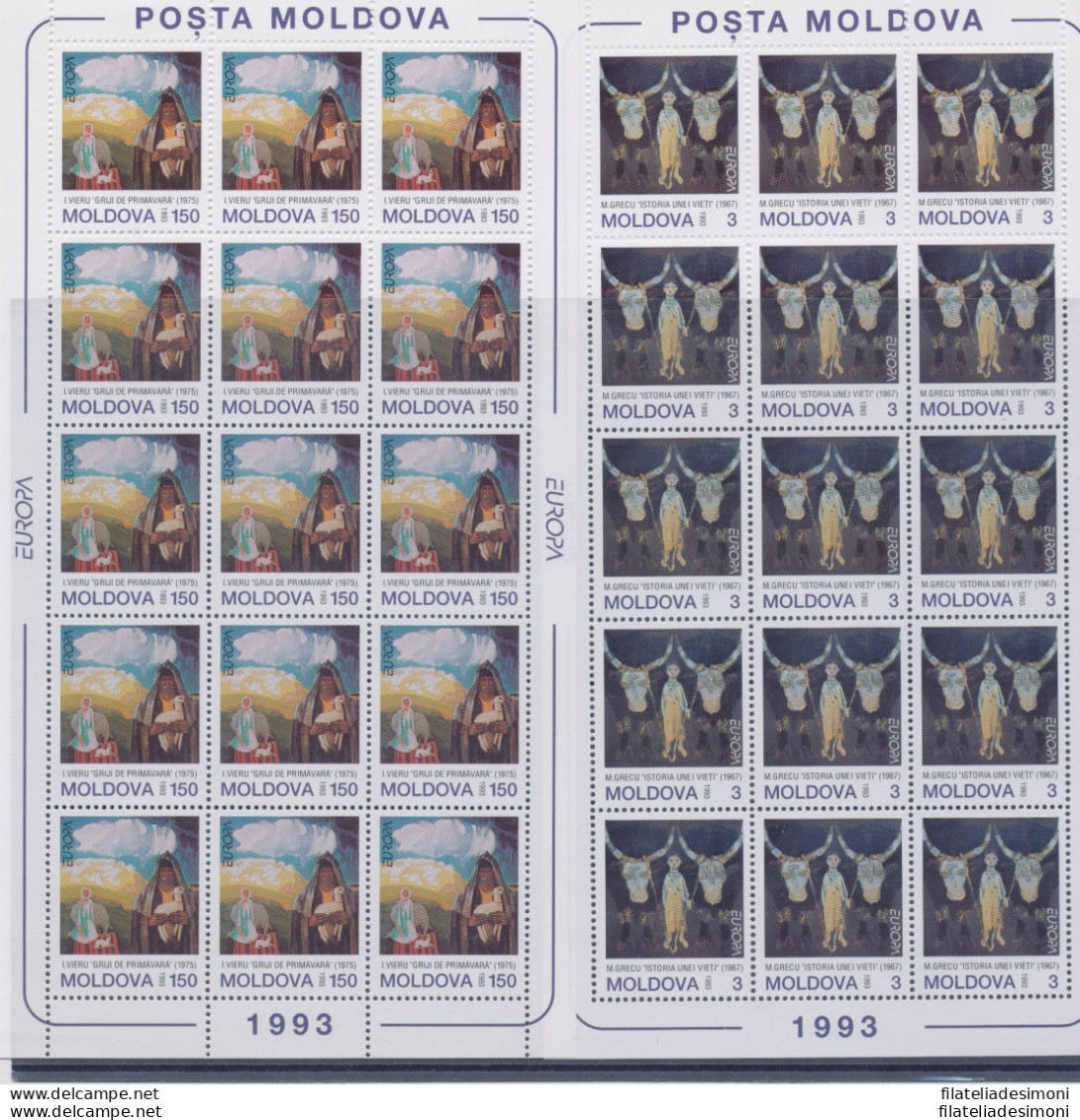 1993 EUROPA CEPT Moldavia 2  Minifogli &quot;Arte Contemporanea&quot; MNH** - Other & Unclassified