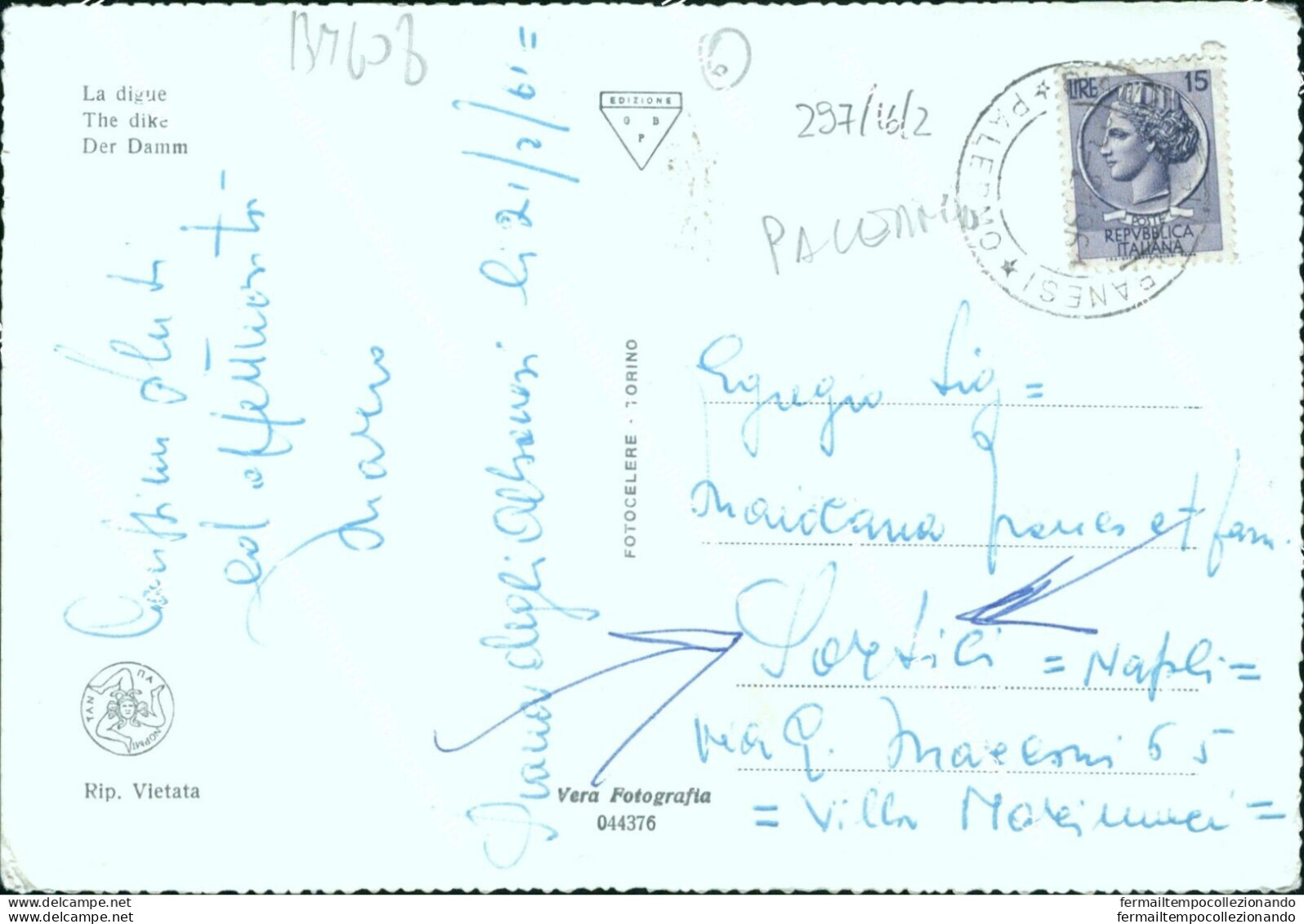Bm608 Cartolina Piana Degli Albanesi La Diga Provincia Di Palermo - Palermo