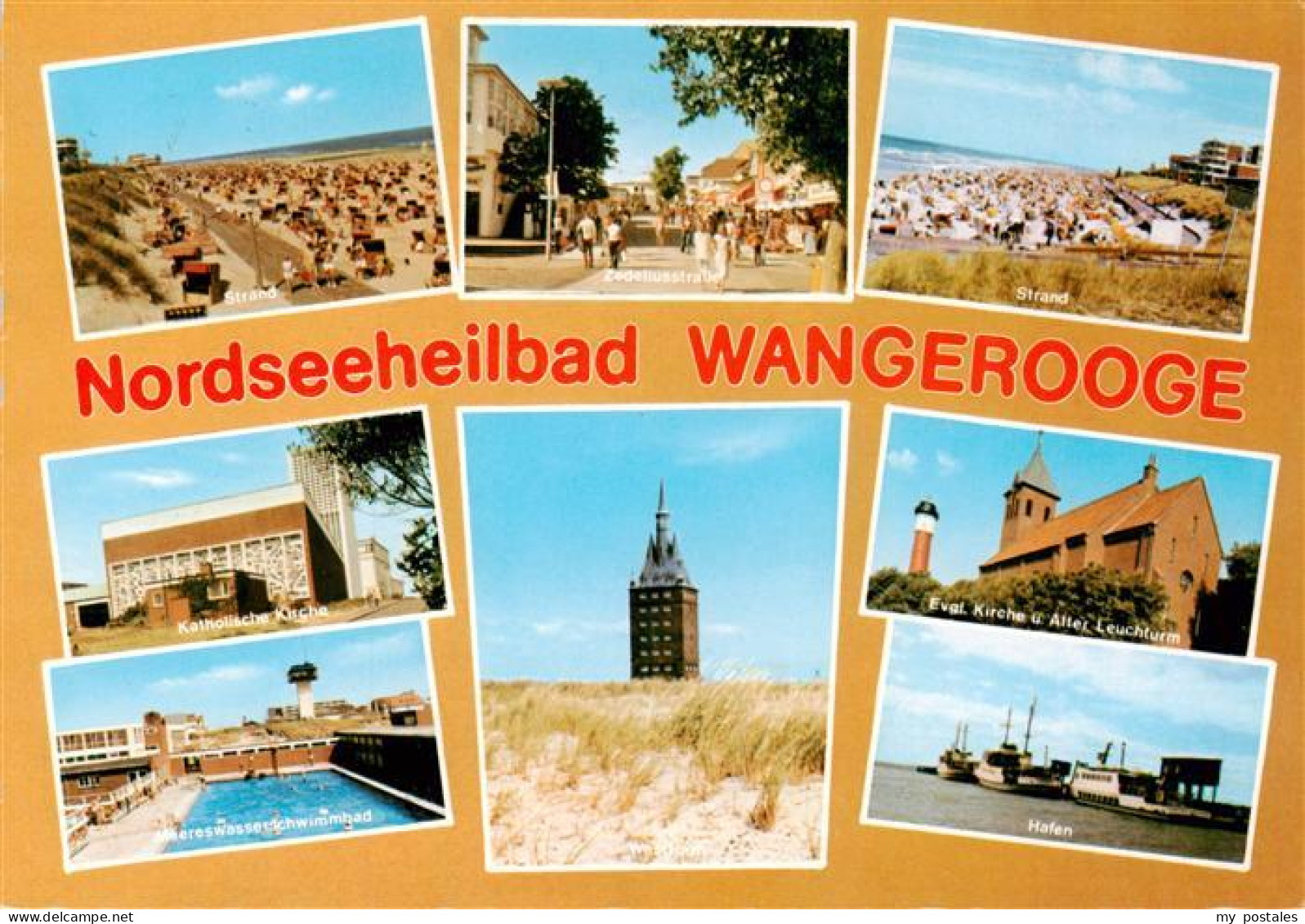 73930667 Wangerooge_Wangeroog_Nordseebad Strand Zedeliusstrasse Kath Kirche Meer - Wangerooge