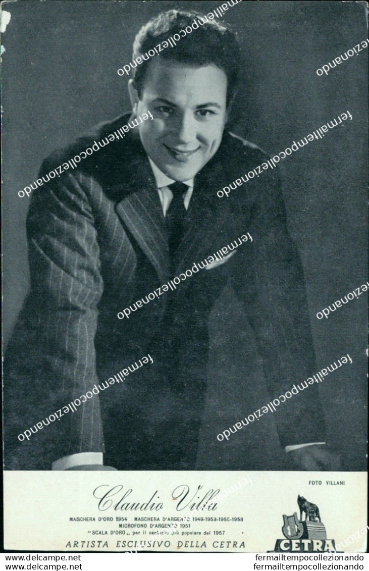 Bn89 Cartolina Claudio Villa Cantante Personaggi Famosi - Entertainers