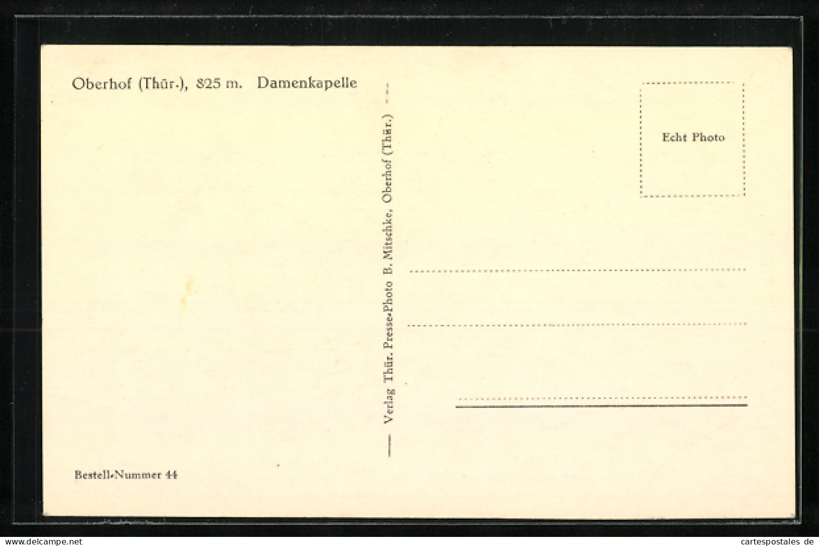 AK Oberhof I. Thür., Damenkapelle In Der Zellaer Strasse  - Oberhof