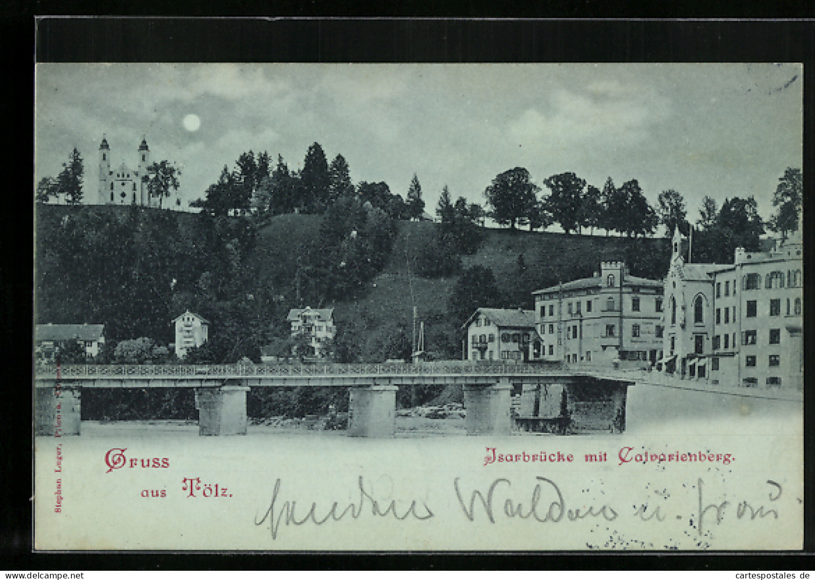 AK Tölz, Isarbrücke Mit Calvarienberg  - Bad Tölz