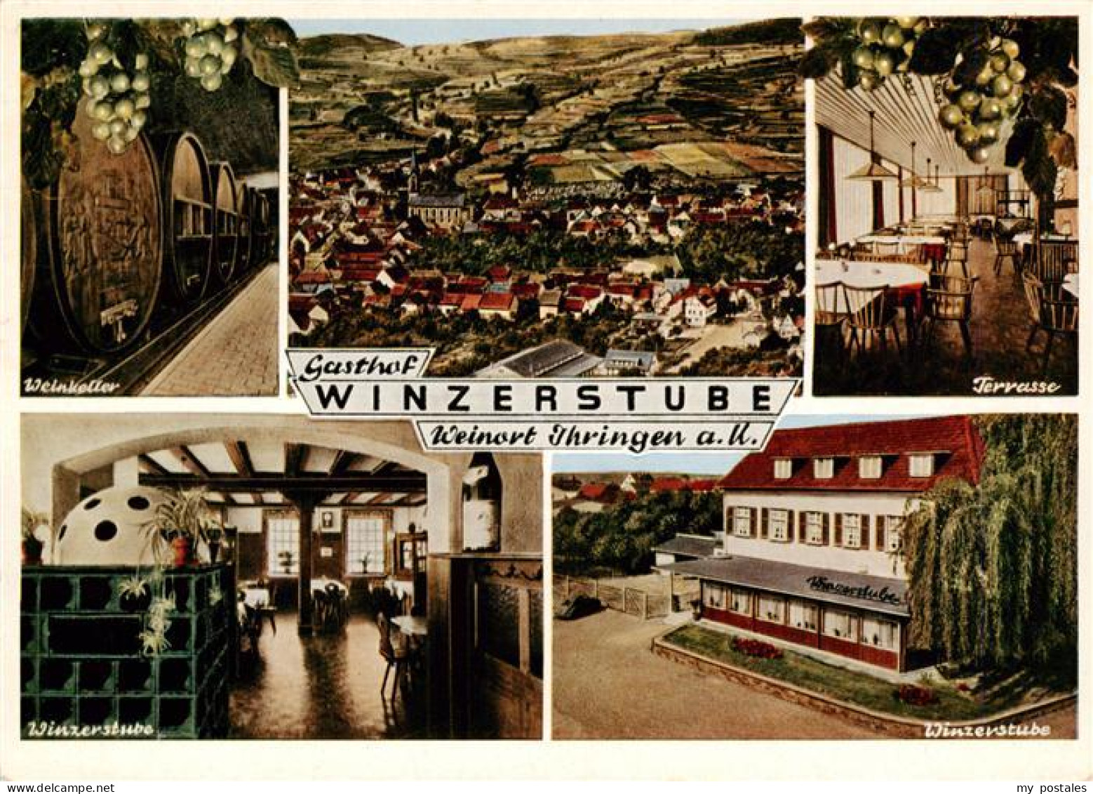 73929539 Ihringen_Kaiserstuhl Weinkeller Fliegeraufnahme Terrasse Winzerstube - Ihringen