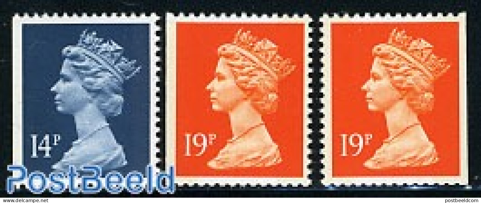 Great Britain 1989 Definitives 3v (1 Side Imperforated), Mint NH - Ungebraucht