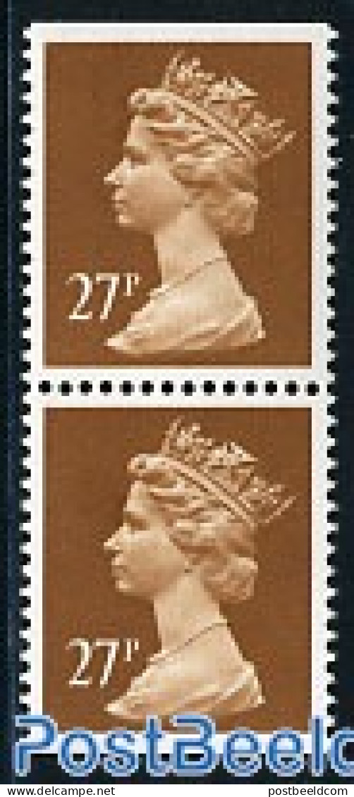 Great Britain 1988 Definitive 27p, Booklet Pair, Mint NH - Ungebraucht