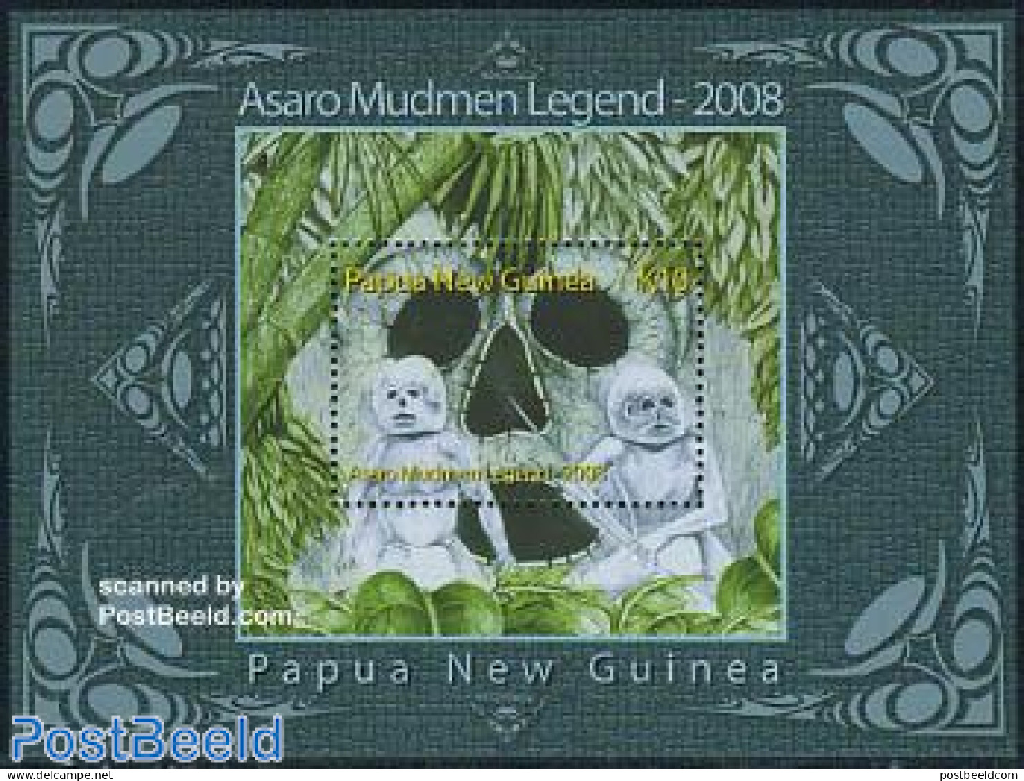 Papua New Guinea 2008 Asaro Mudmen Legend S/s, Mint NH, Art - Fairytales - Cuentos, Fabulas Y Leyendas
