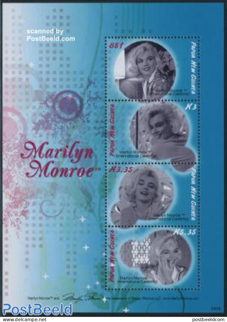 Papua New Guinea 2008 Marilyn Monroe 4v M/s, Mint NH, Performance Art - Marilyn Monroe - Movie Stars - Acteurs