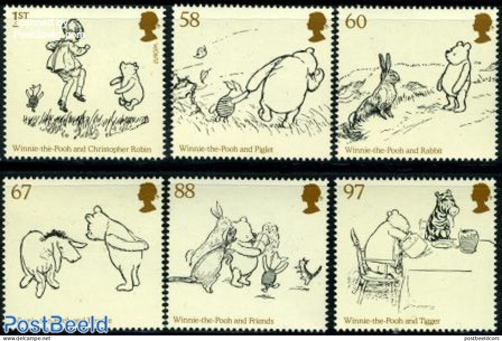 Great Britain 2010 Winnie The Pooh 6v, Mint NH, History - Nature - Europa (cept) - Rabbits / Hares - Art - Children's .. - Nuevos