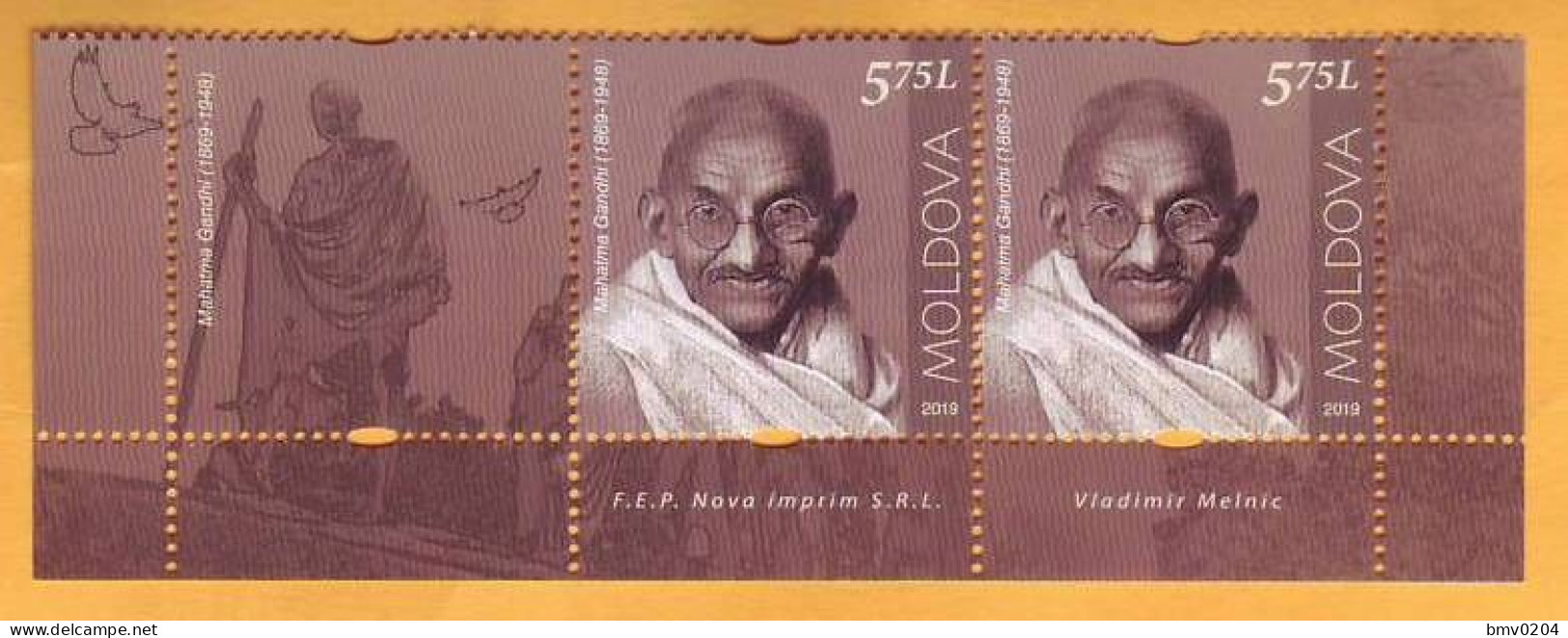 2019 Moldova Moldavie Mahatma Gandhi India 2v Mint - Mahatma Gandhi