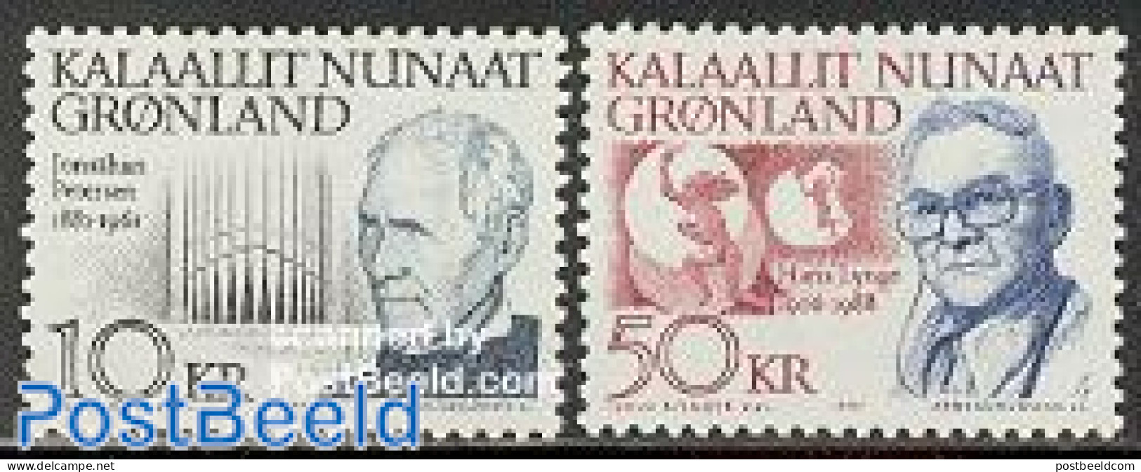 Greenland 1991 Famous Persons 2v, Mint NH, Performance Art - Music - Art - Authors - Ungebraucht