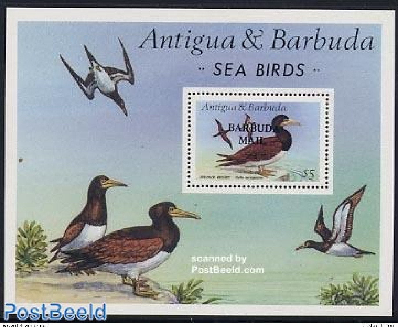 Barbuda 1987 Sea Birds S/s, Mint NH, Nature - Birds - Barbuda (...-1981)