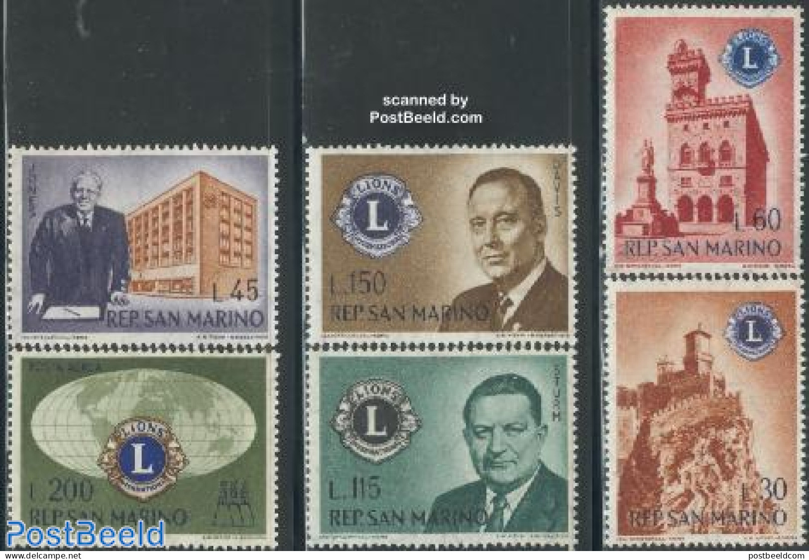 San Marino 1960 Lions Club 6v, Mint NH, Various - Lions Club - Ongebruikt