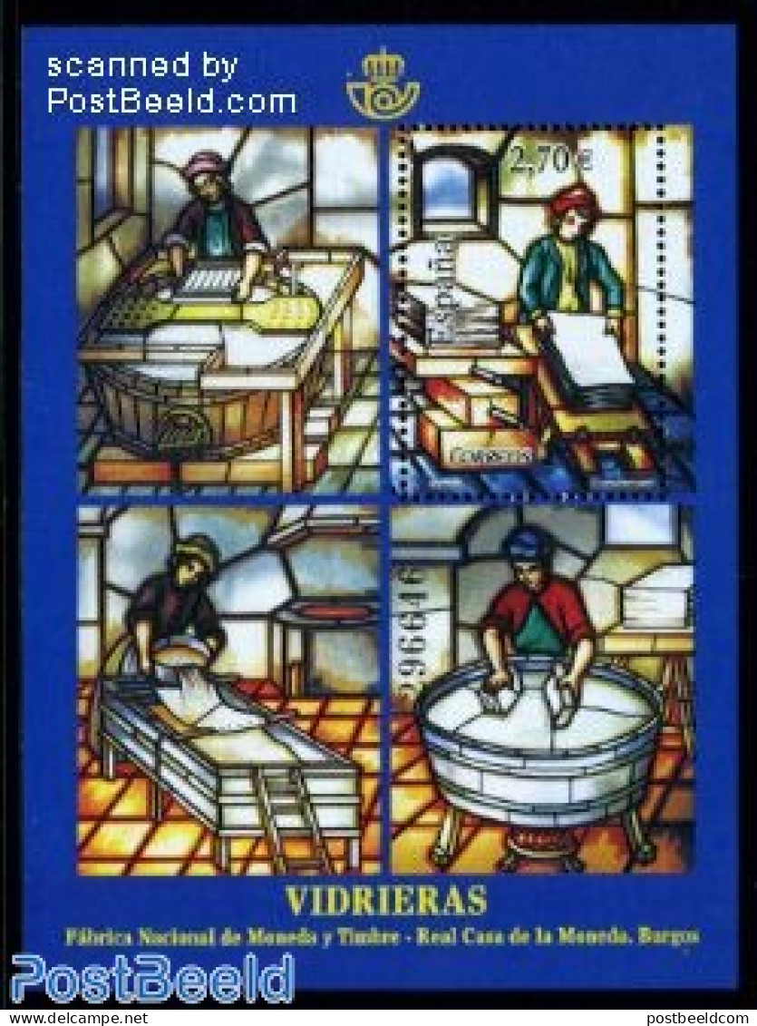 Spain 2009 Paper Making S/s, Mint NH, Various - Industry - Art - Printing - Stained Glass And Windows - Neufs