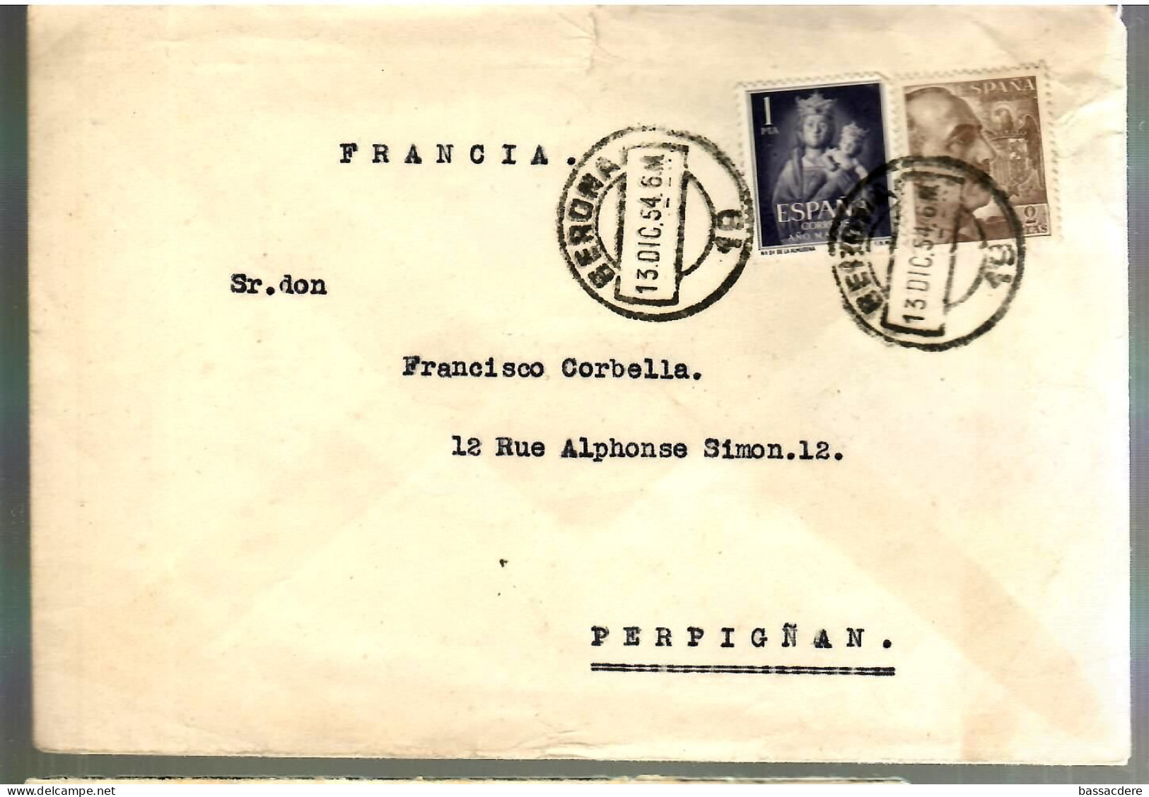 79731 -  De GERONA Pour La France - Briefe U. Dokumente