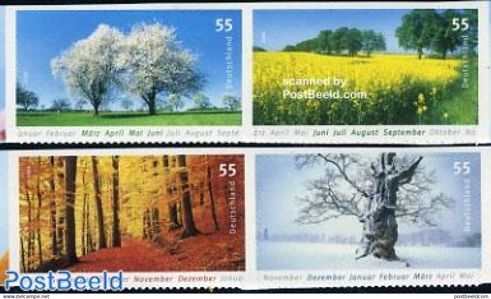 Germany, Federal Republic 2006 Seasons 4v S-a (from Booklet), Mint NH, Nature - Trees & Forests - Nuovi