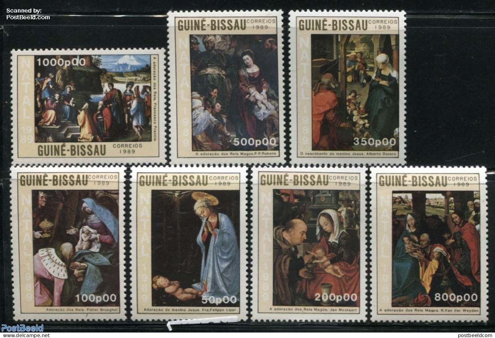 Guinea Bissau 1989 Christmas, Paintings 7v, Mint NH, Religion - Christmas - Art - Dürer, Albrecht - Paintings - Rubens - Kerstmis