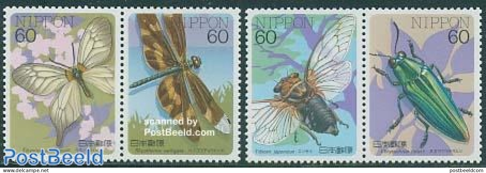 Japan 1986 Insects 2x2v [:], Mint NH, Nature - Butterflies - Insects - Nuovi