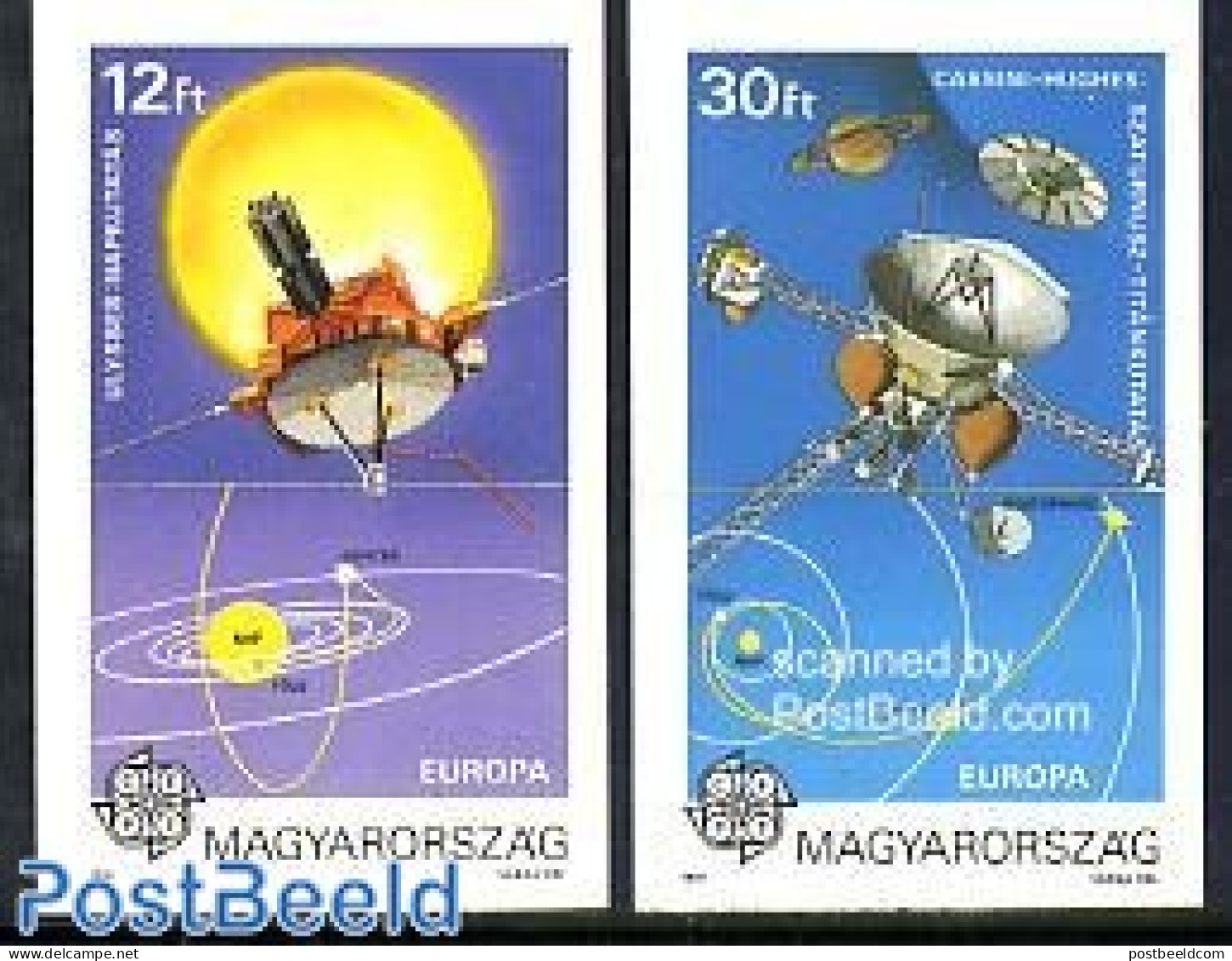 Hungary 1991 Europa CEPT 2v Imperforated, Mint NH, History - Transport - Europa (cept) - Space Exploration - Neufs