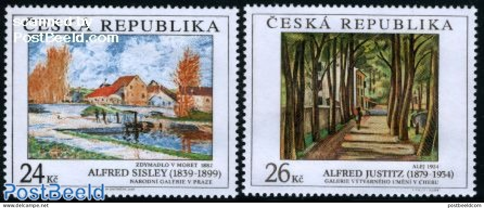 Czech Republic 2009 Art 2v (Sisley, Justitz), Mint NH, Nature - Trees & Forests - Art - Modern Art (1850-present) - Pa.. - Autres & Non Classés