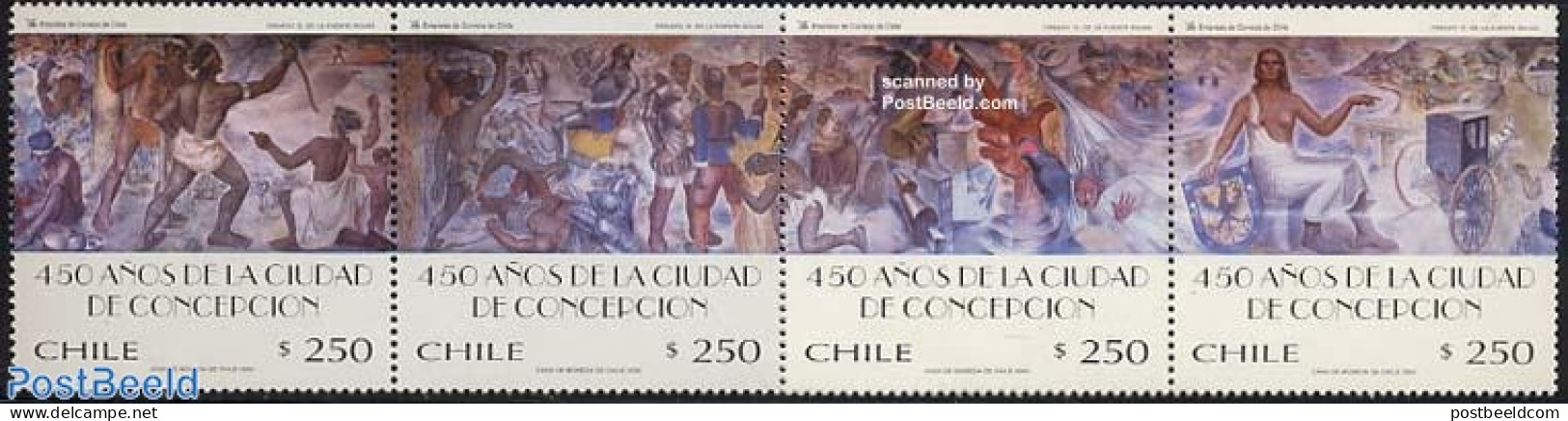 Chile 2000 450 Years Concepcion 6v [:::::], Mint NH, History - Nature - Coat Of Arms - Horses - Chili