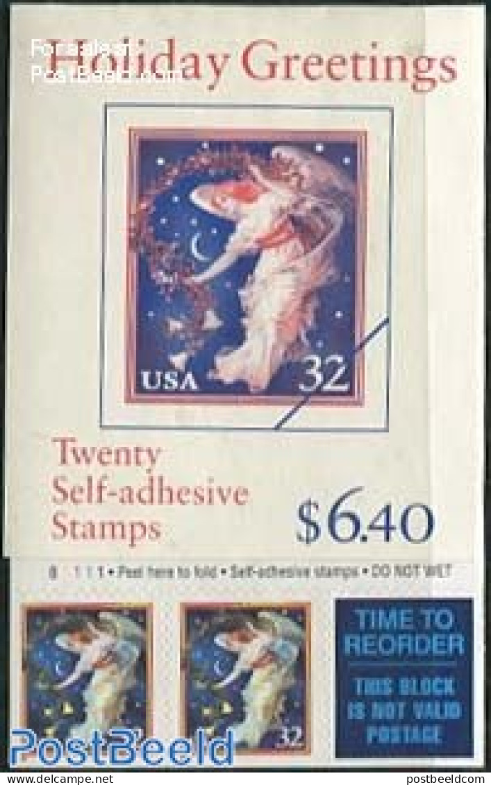 United States Of America 1995 Christmas Booklet, Mint NH, Religion - Angels - Christmas - Stamp Booklets - Unused Stamps