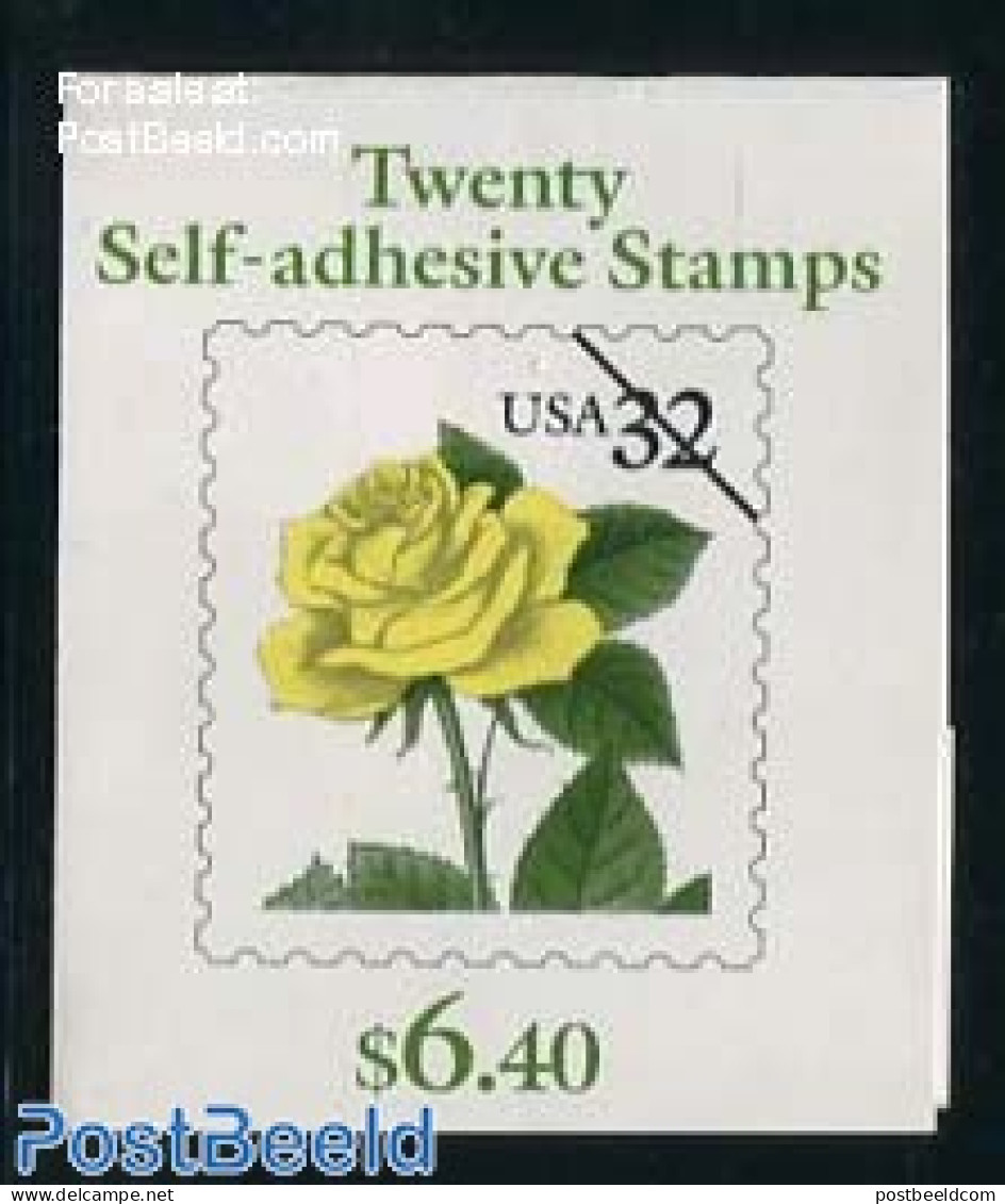 United States Of America 1996 Yellow Rose Booklet S-a, Mint NH, Nature - Flowers & Plants - Roses - Stamp Booklets - Nuovi