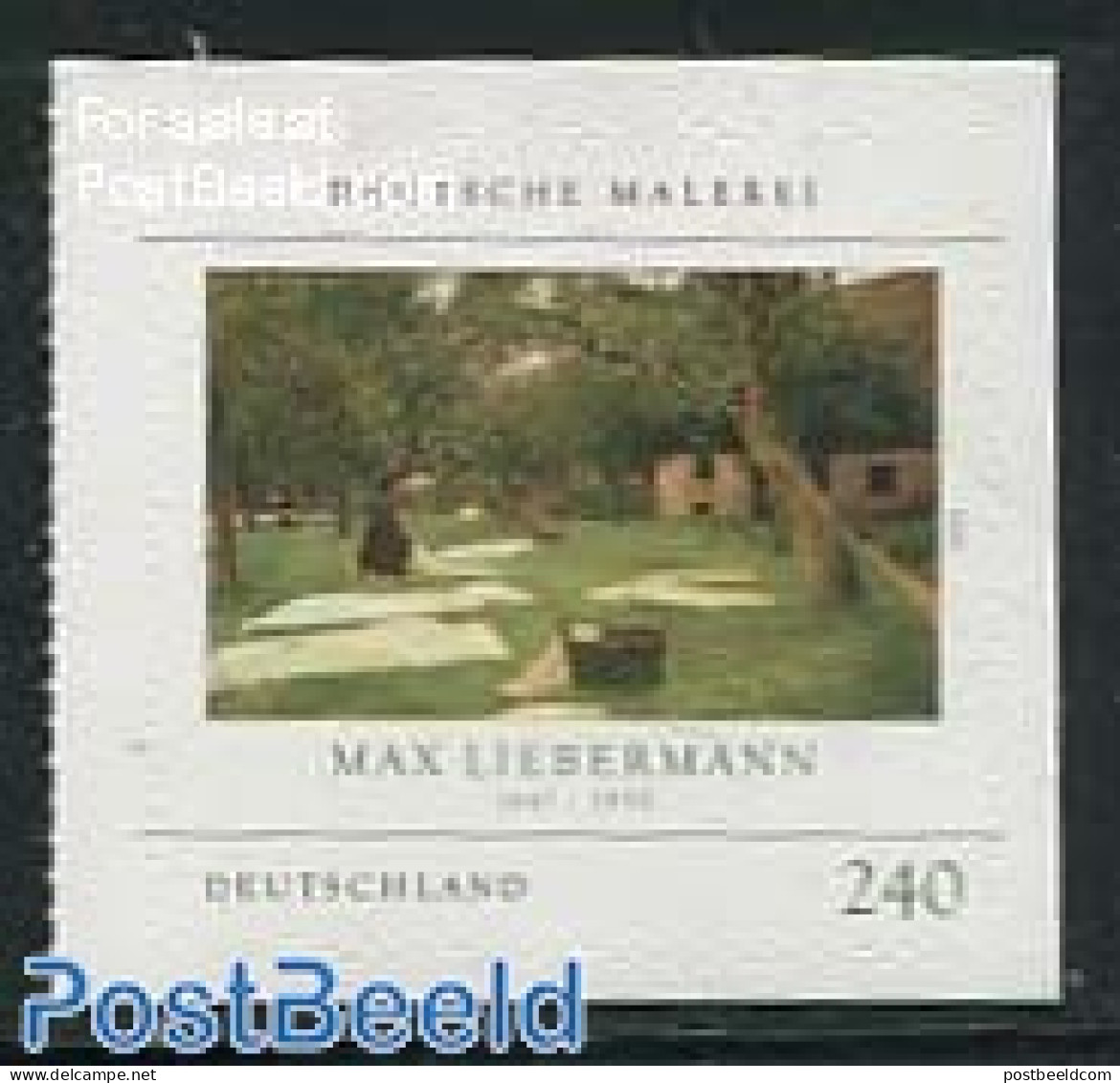 Germany, Federal Republic 2013 Max Liebermann Painting 1v S-a, Mint NH, Art - Modern Art (1850-present) - Paintings - Nuevos