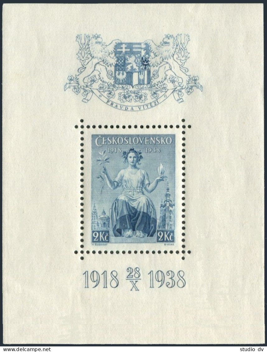 Czechoslovakia B153, MNH. Michel 403 Bl.5. Allegory Of The Republic, 1948. - Blocks & Kleinbögen