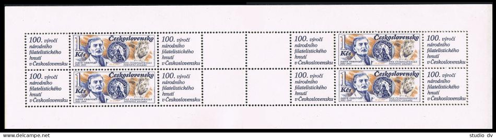 Czechoslovakia 2683a Sheet,MNH.Michel 2938 Klb. PRAGA-1988.69th Stamp Day.Lion.  - Unused Stamps