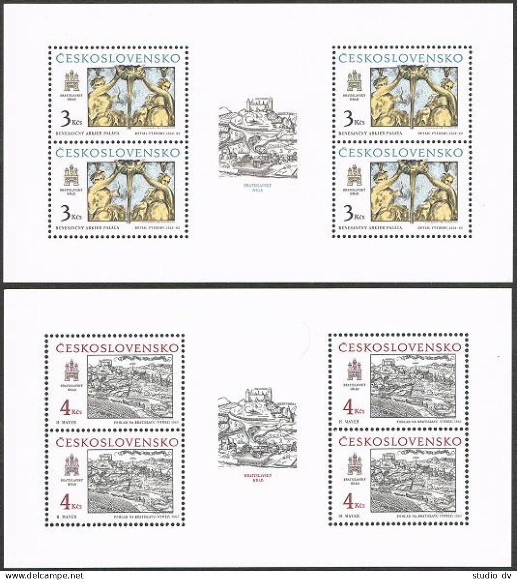 Czechoslovakia 2673a-2674a Sheets, MNH. Mi 2928-2929. Bratislava 1987. H. Mayer. - Ungebraucht