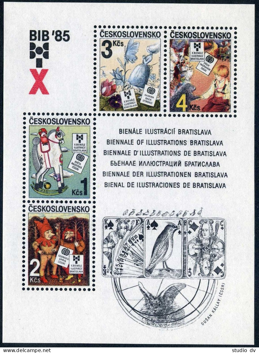 Czechoslovakia 2572-2575a Sheet,MNH.Mi Bl.66. Children's Book Illustrations,1985 - Nuovi